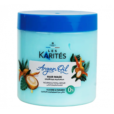 LES KARITES ARGAN OIL HAIR MASK NOURISH & TOTAL REPAIR SILICONE & PARABEN FREE 475 ML